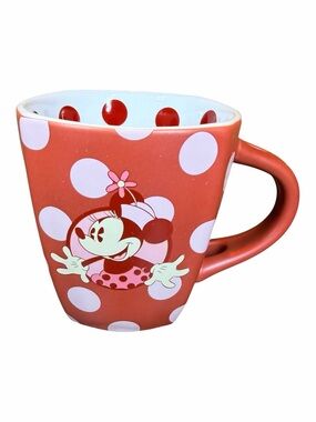 Disney Parks Red and Pink Polka Dot Minnie Mouse Coffee Ceramic Mug